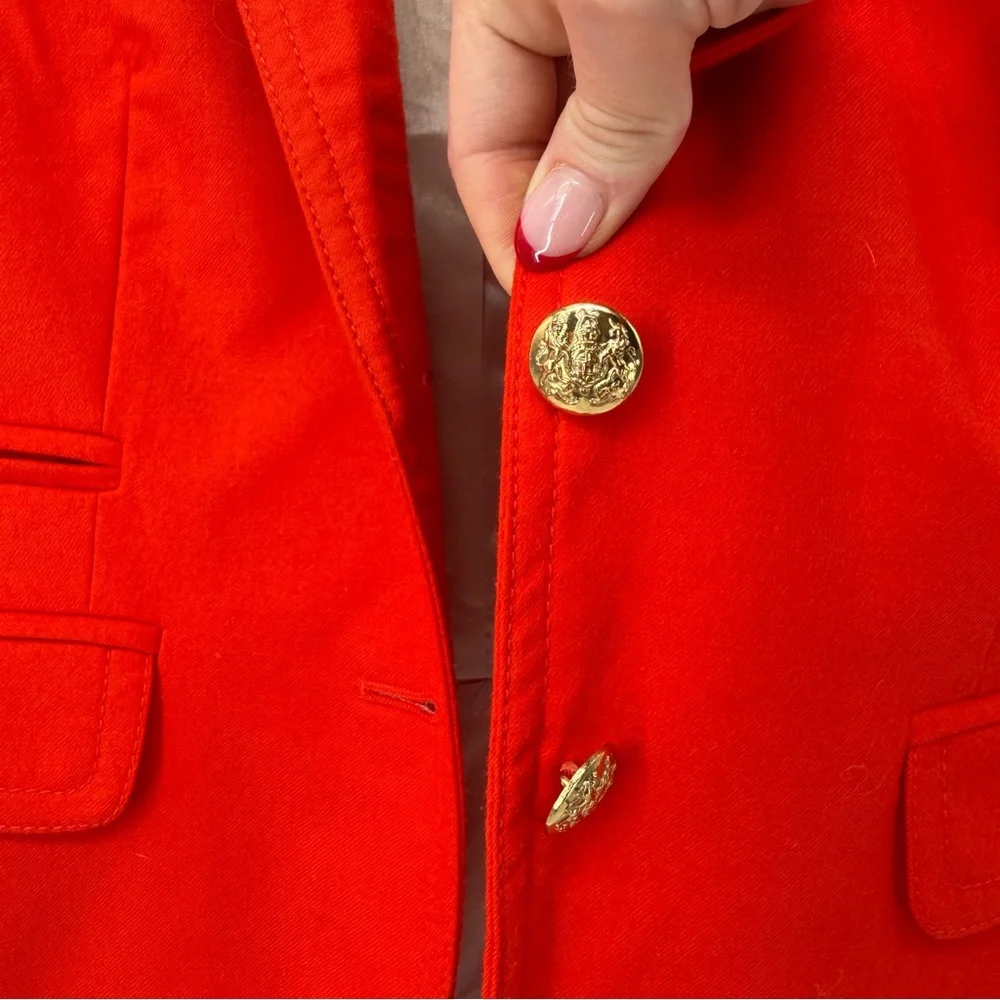 J‎ Crew Schoolboy Blazer Orange Women’s Size 0 Wool Jacket Career - Picture 5 of 12